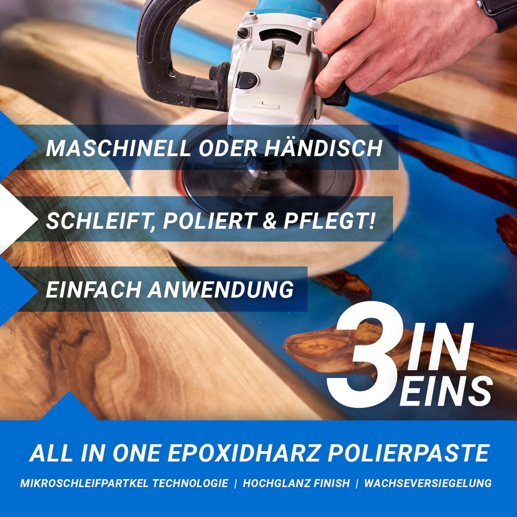 Polierpaste für Epoxidharz die 3in1 Politur in Profi Qualität