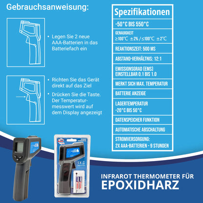 Infrarot Thermometer für Epoxidharz